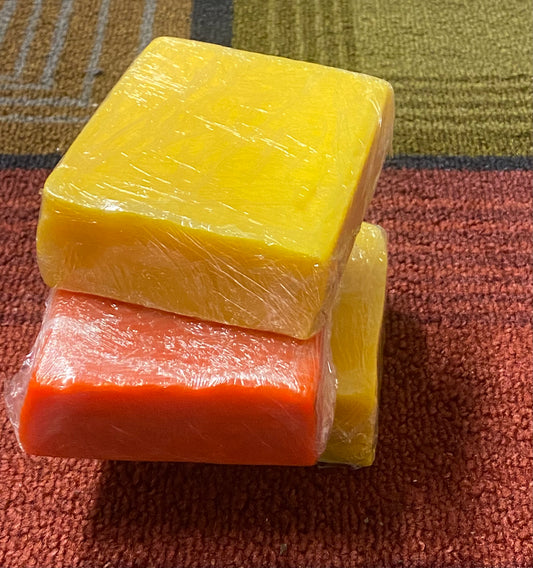 Three large soap Papaya/lemons